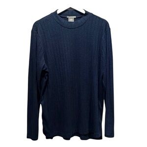 Matty M Women’s Midnight Blue Ribbed Knit Mockneck Sweater Size XL